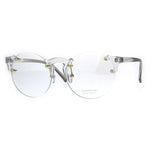 Unique Rimless Round Circle Clear Lens Eye Glasses