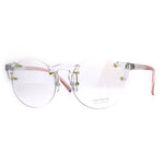 Unique Rimless Round Circle Clear Lens Eye Glasses