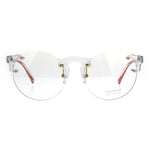 Unique Rimless Round Circle Clear Lens Eye Glasses