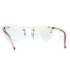 Unique Rimless Round Circle Clear Lens Eye Glasses