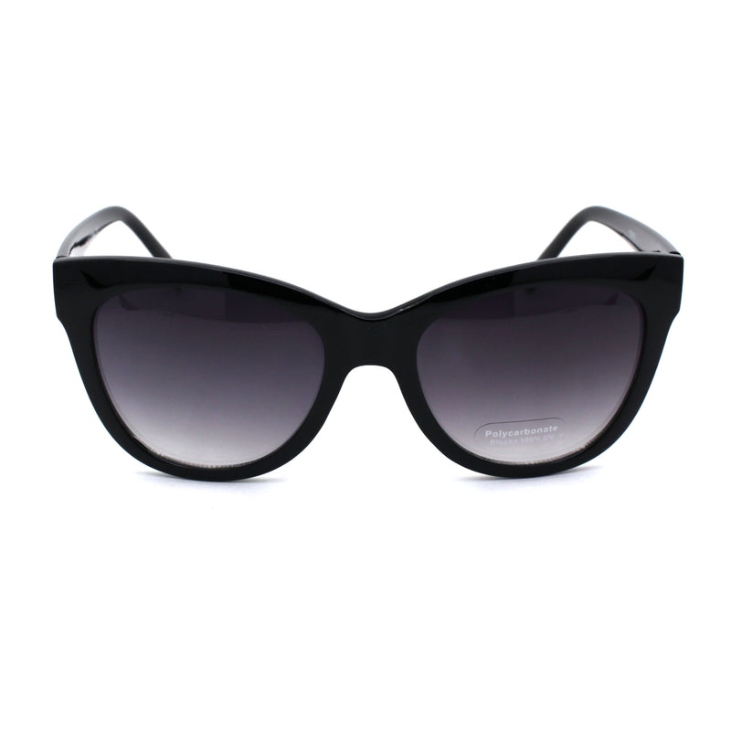 Womens Classic 90s Horned Cat Eye Plastic Mod Sunglasses