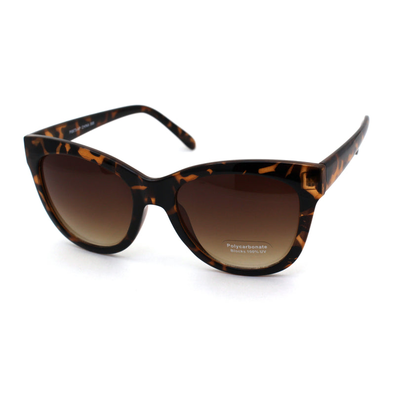 Womens Classic 90s Horned Cat Eye Plastic Mod Sunglasses