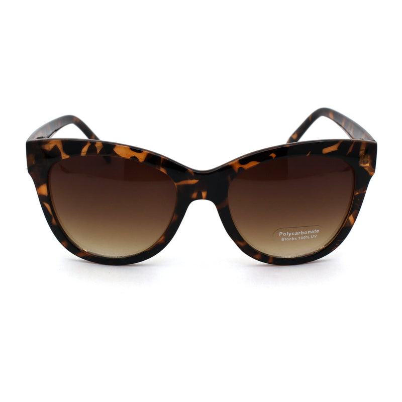 Womens Classic 90s Horned Cat Eye Plastic Mod Sunglasses