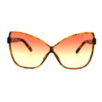 Womens Oceanic Gradient Lens Oversize Cat Eye Retro Sunglasses Black Blue Yellow