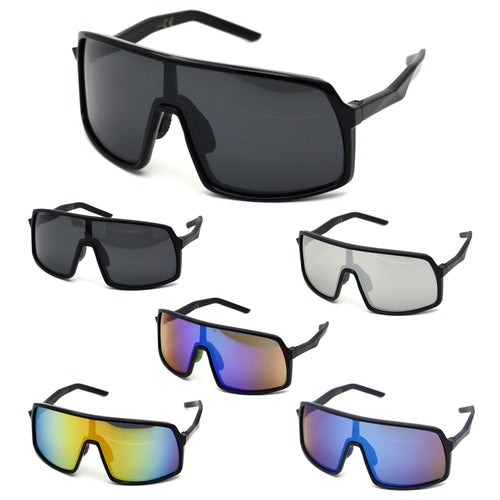 Mens Oversize Futurist Robotic Shield Sport Sunglasses