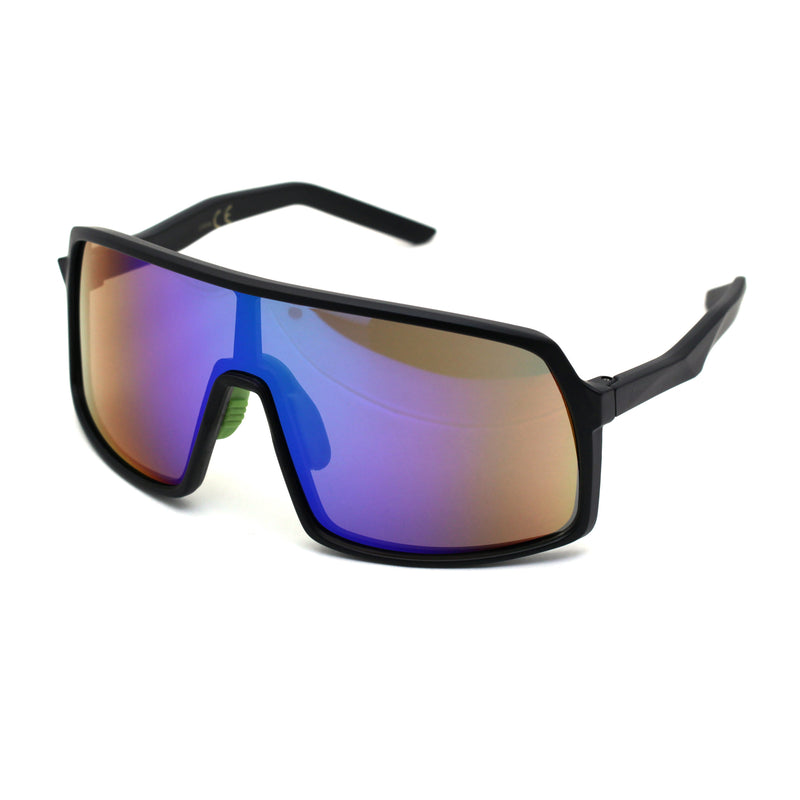 Mens Oversize Futurist Robotic Shield Sport Sunglasses