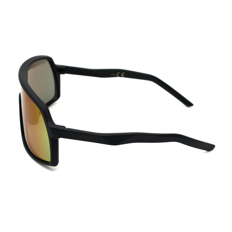 Mens Oversize Futurist Robotic Shield Sport Sunglasses