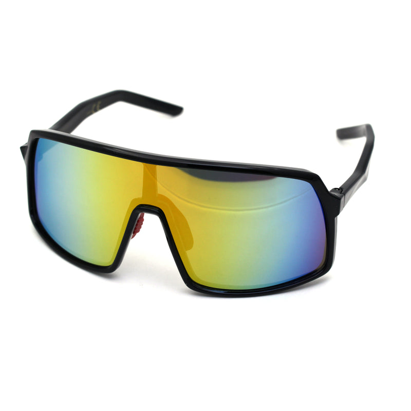 Mens Oversize Futurist Robotic Shield Sport Sunglasses