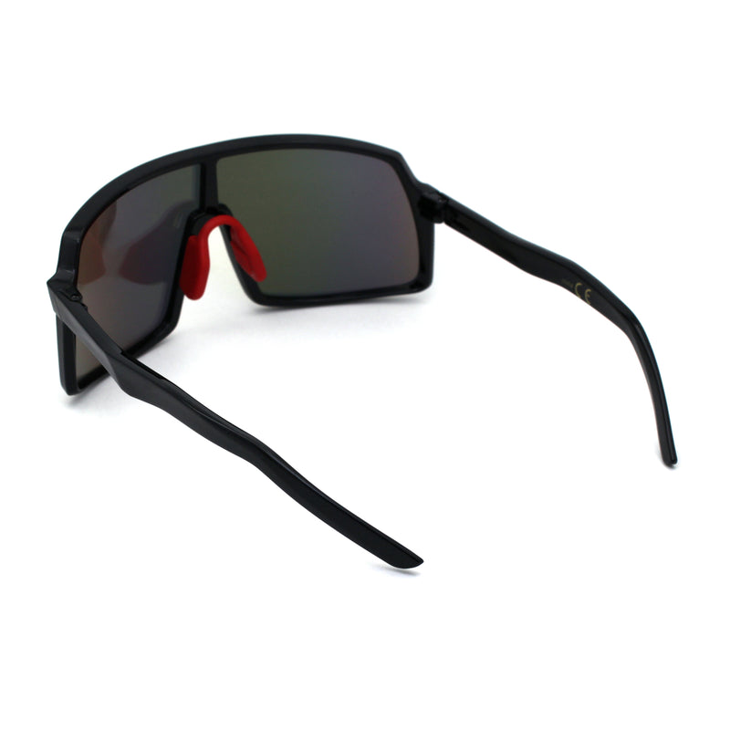 Mens Oversize Futurist Robotic Shield Sport Sunglasses