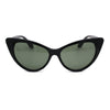 Womens Green Tempered Glass Lens Cat Eye Retro Sunglasses