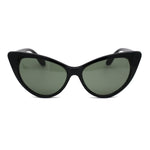 Womens Green Tempered Glass Lens Cat Eye Retro Sunglasses