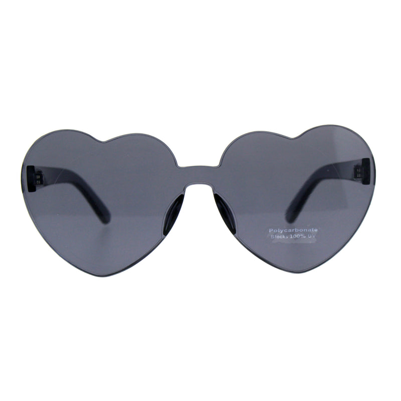 Womens Heart Shape Rimless Hippie Groove Valentine Sunglasses