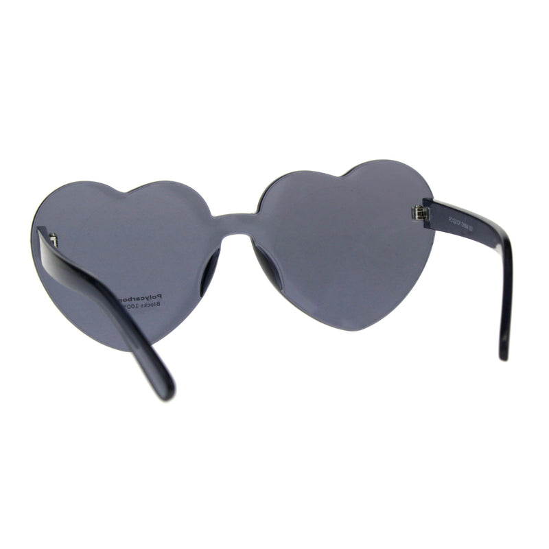 Womens Heart Shape Rimless Hippie Groove Valentine Sunglasses