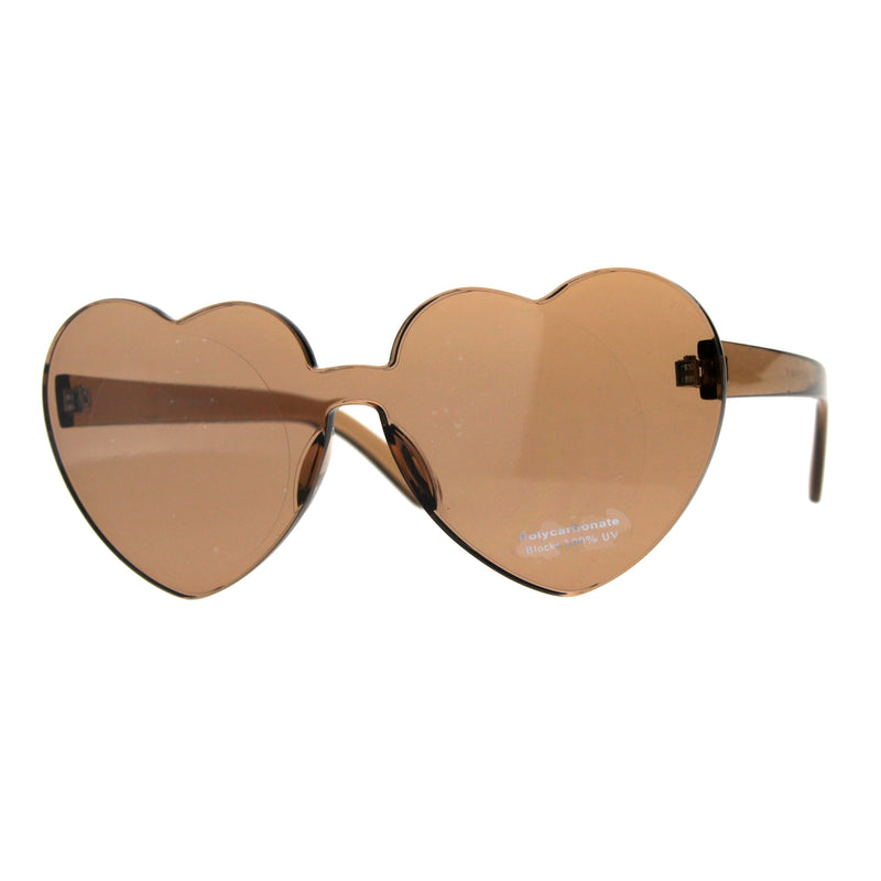 Womens Heart Shape Rimless Hippie Groove Valentine Sunglasses