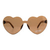 Womens Heart Shape Rimless Hippie Groove Valentine Sunglasses