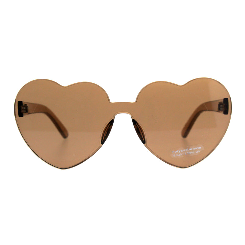 Womens Heart Shape Rimless Hippie Groove Valentine Sunglasses