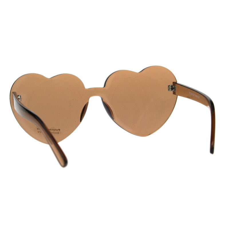 Womens Heart Shape Rimless Hippie Groove Valentine Sunglasses