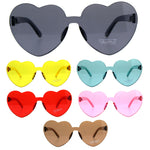 Womens Heart Shape Rimless Hippie Groove Valentine Sunglasses