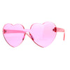 Womens Heart Shape Rimless Hippie Groove Valentine Sunglasses