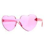 Womens Heart Shape Rimless Hippie Groove Valentine Sunglasses
