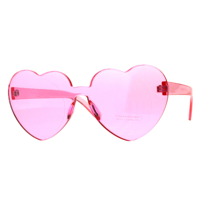 Womens Heart Shape Rimless Hippie Groove Valentine Sunglasses