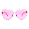 Womens Heart Shape Rimless Hippie Groove Valentine Sunglasses