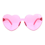 Womens Heart Shape Rimless Hippie Groove Valentine Sunglasses
