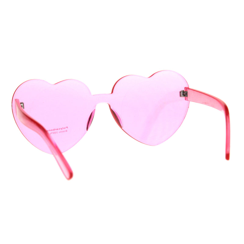 Womens Heart Shape Rimless Hippie Groove Valentine Sunglasses