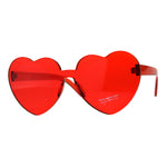 Womens Heart Shape Rimless Hippie Groove Valentine Sunglasses