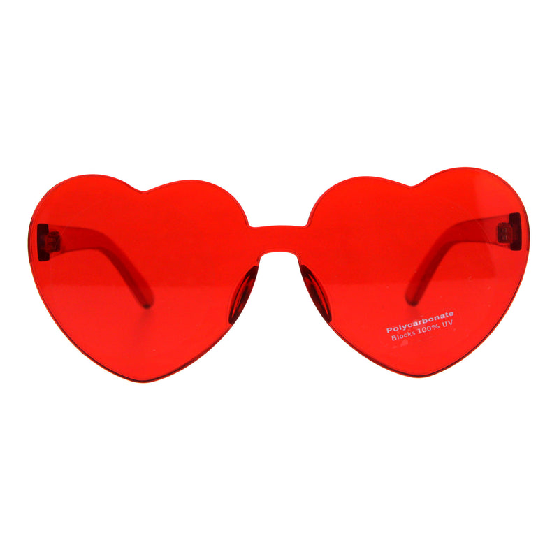 Womens Heart Shape Rimless Hippie Groove Valentine Sunglasses