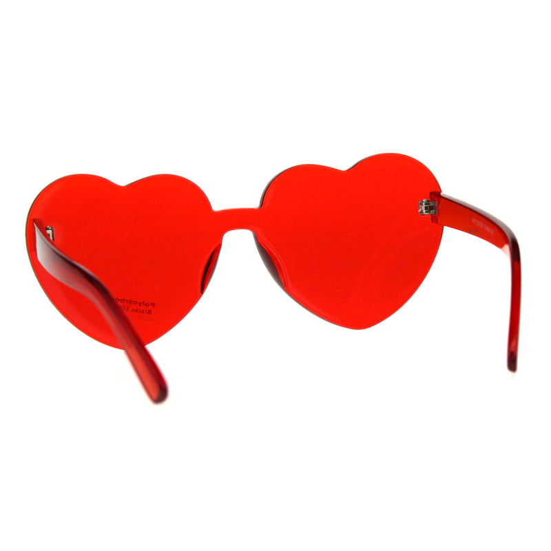 Womens Heart Shape Rimless Hippie Groove Valentine Sunglasses