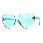 Womens Heart Shape Rimless Hippie Groove Valentine Sunglasses