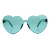 Womens Heart Shape Rimless Hippie Groove Valentine Sunglasses