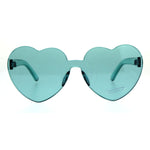 Womens Heart Shape Rimless Hippie Groove Valentine Sunglasses