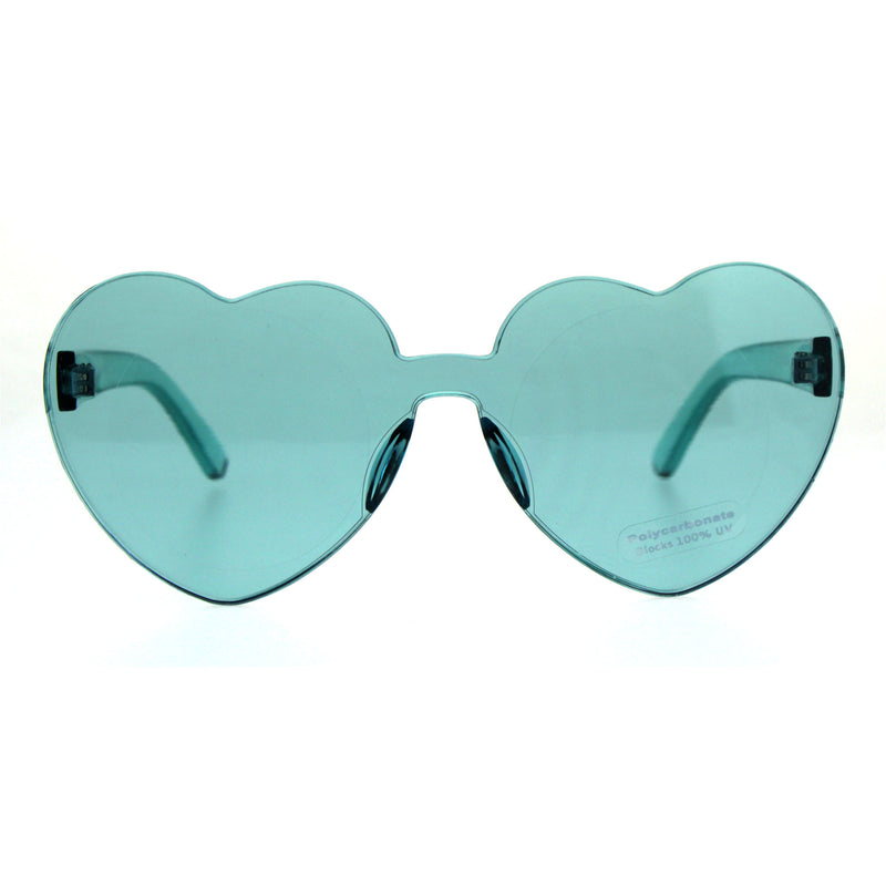 Womens Heart Shape Rimless Hippie Groove Valentine Sunglasses