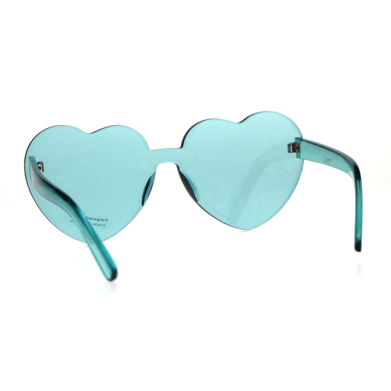 Womens Heart Shape Rimless Hippie Groove Valentine Sunglasses