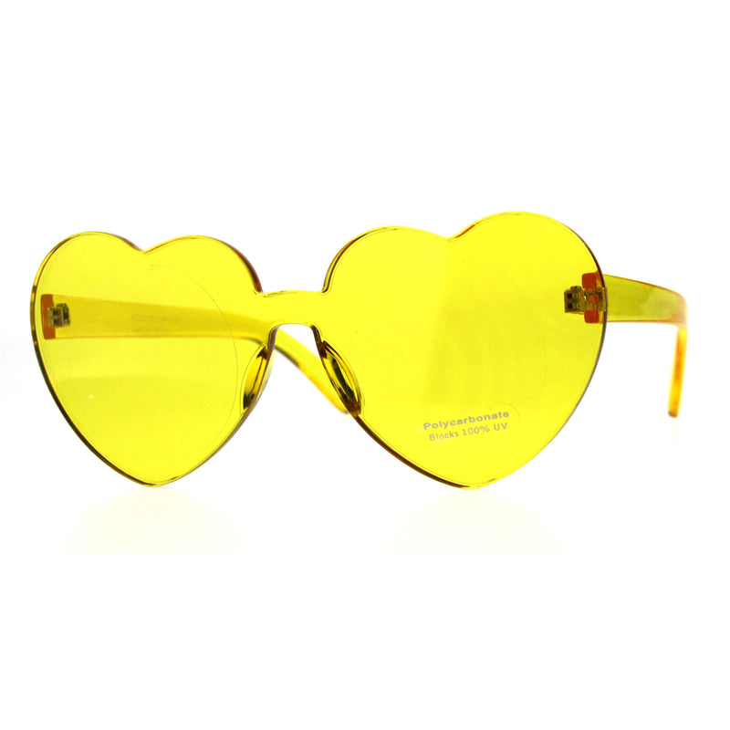 Womens Heart Shape Rimless Hippie Groove Valentine Sunglasses