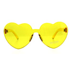 Womens Heart Shape Rimless Hippie Groove Valentine Sunglasses