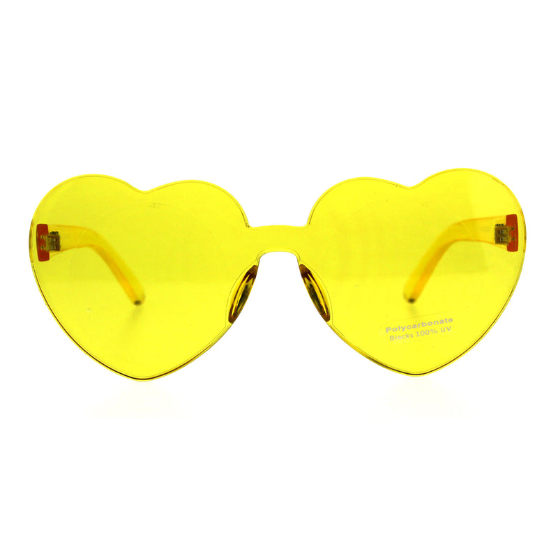 Womens Heart Shape Rimless Hippie Groove Valentine Sunglasses