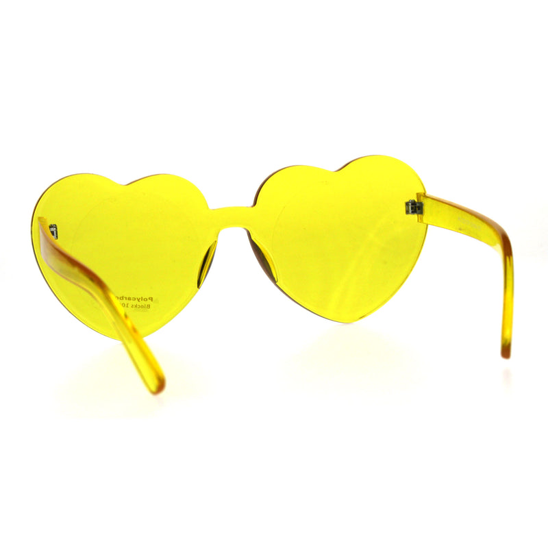 Womens Heart Shape Rimless Hippie Groove Valentine Sunglasses