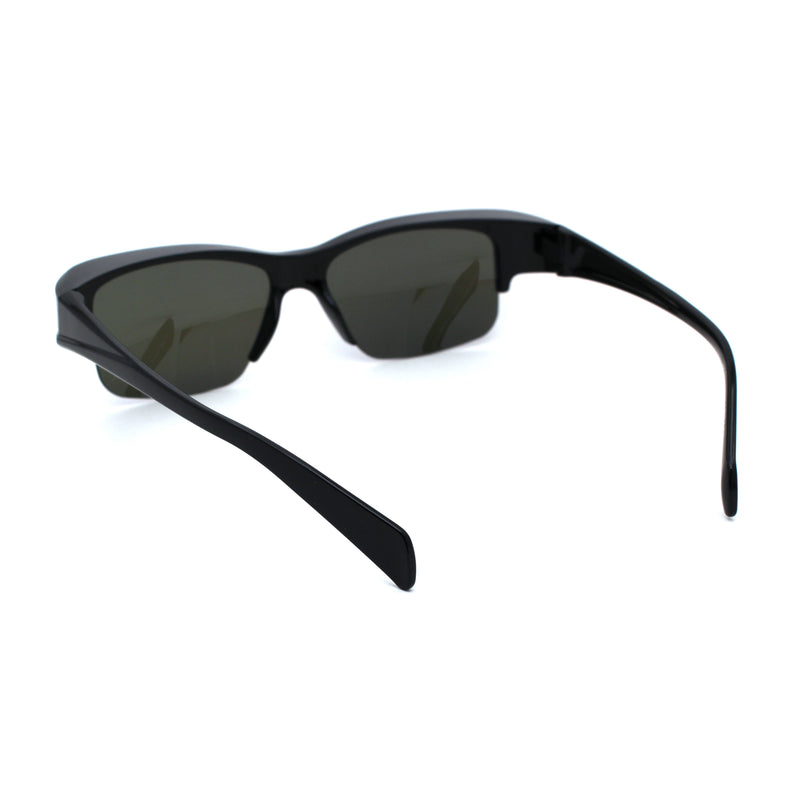 Polarized Reflective Color Mirror Half Rim Mens Fit Over Eyeglasses Sunglasses