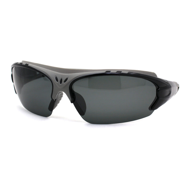 Mens Polarized Top Windbreak Rubber Gasket Wrap Sport Sunglasses