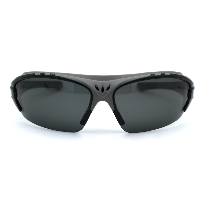 Mens Polarized Top Windbreak Rubber Gasket Wrap Sport Sunglasses