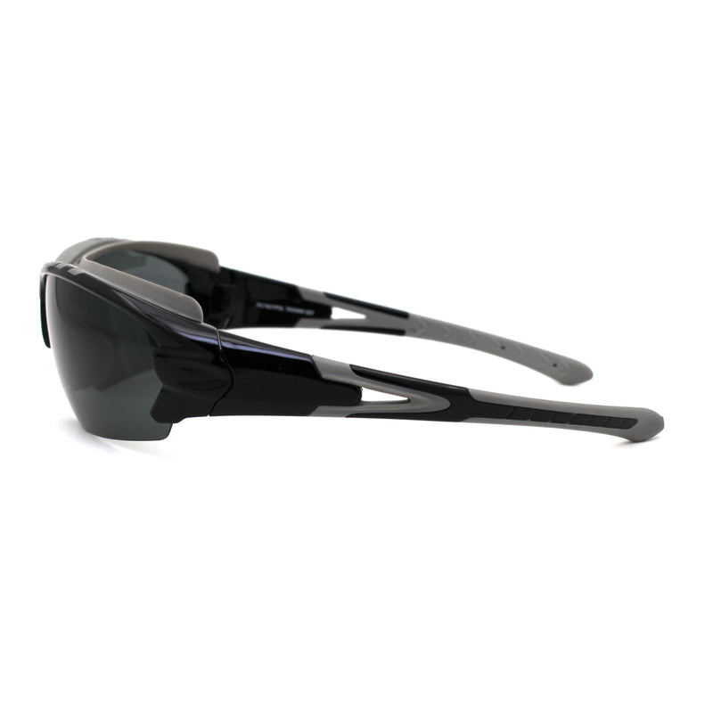 Mens Polarized Top Windbreak Rubber Gasket Wrap Sport Sunglasses