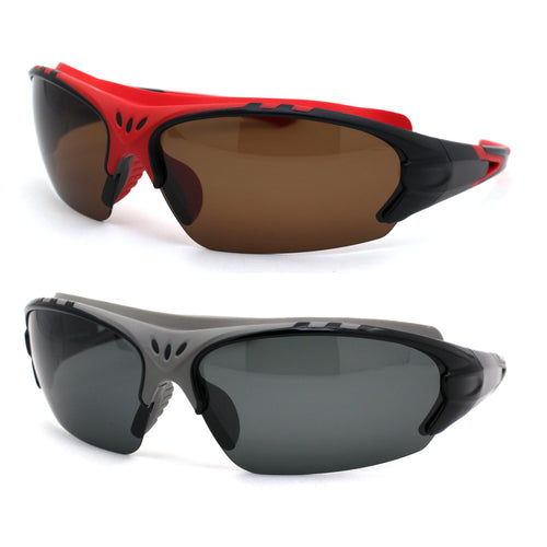 Mens Polarized Top Windbreak Rubber Gasket Wrap Sport Sunglasses