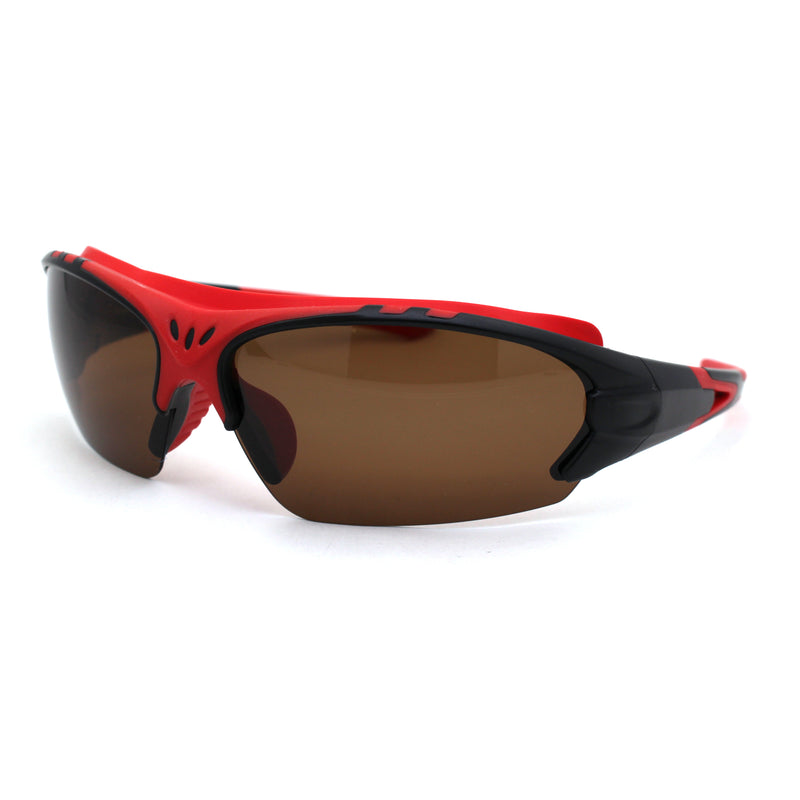 Mens Polarized Top Windbreak Rubber Gasket Wrap Sport Sunglasses