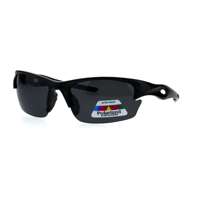 Polarized Antiglare Mens Baseball Half Rim Sport Light Weight Sunglasses