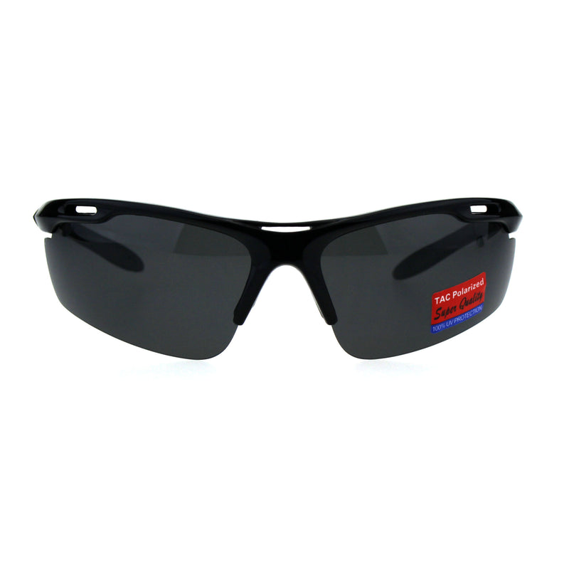 Polarized Antiglare Mens Runners Half Rim Sport Light Weight Sunglasses