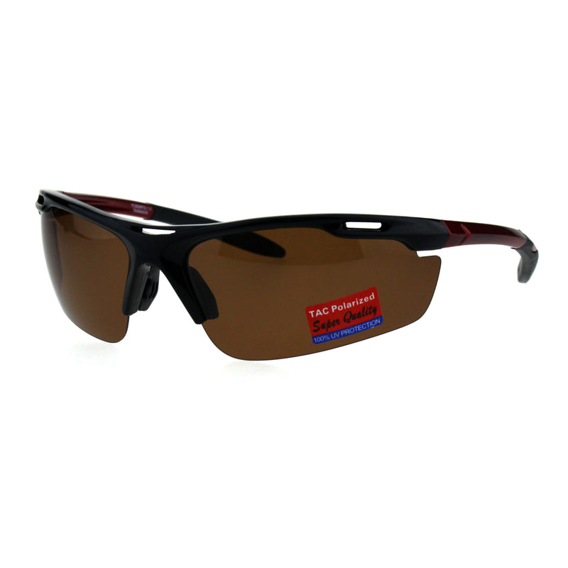 Polarized Antiglare Mens Runners Half Rim Sport Light Weight Sunglasses