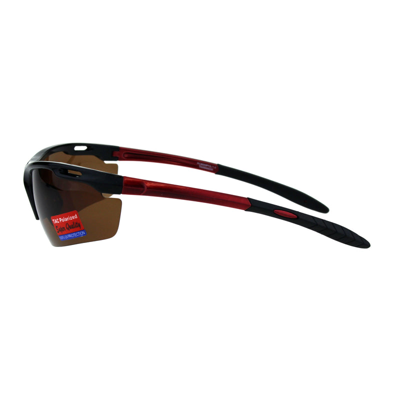 Polarized Antiglare Mens Runners Half Rim Sport Light Weight Sunglasses